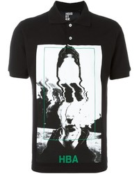 Мужская черно-белая футболка-поло с принтом от Hood by Air