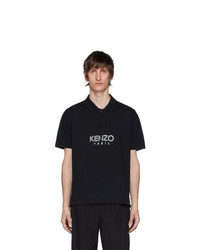 Мужская черно-белая футболка-поло с принтом от Kenzo