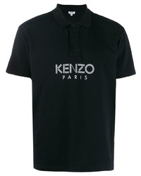Мужская черно-белая футболка-поло с принтом от Kenzo
