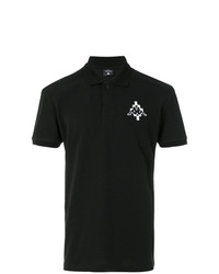 Мужская черно-белая футболка-поло с принтом от Marcelo Burlon County of Milan