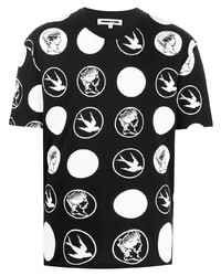 Мужская черно-белая футболка-поло с принтом от McQ Swallow