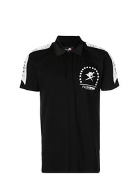 Мужская черно-белая футболка-поло с принтом от Plein Sport
