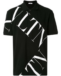 Мужская черно-белая футболка-поло с принтом от Valentino