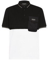 Мужская черно-белая футболка-поло от Dolce & Gabbana