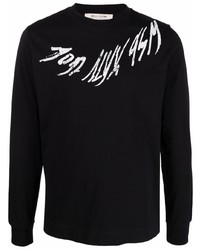 Мужская черно-белая футболка с длинным рукавом с принтом от 1017 Alyx 9Sm