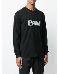 Мужская черно-белая футболка с длинным рукавом с принтом от Pam Perks And Mini