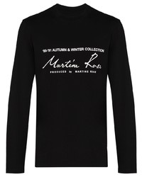 Мужская черно-белая футболка с длинным рукавом с принтом от Martine Rose