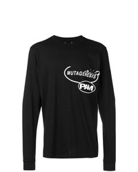 Мужская черно-белая футболка с длинным рукавом с принтом от Pam Perks And Mini