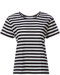 Женская черно-белая футболка с круглым вырезом в горизонтальную полоску от ASTRAET