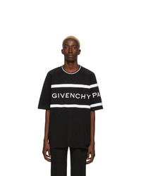 Мужская черно-белая футболка с круглым вырезом в горизонтальную полоску от Givenchy