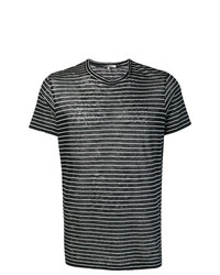 Мужская черно-белая футболка с круглым вырезом в горизонтальную полоску от Isabel Marant