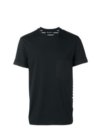 Мужская черно-белая футболка с круглым вырезом в горизонтальную полоску от Neil Barrett