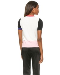 Женская черно-белая футболка с круглым вырезом в горизонтальную полоску от Sonia Rykiel
