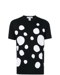 Мужская черно-белая футболка с круглым вырезом в горошек от Comme Des Garcons SHIRT