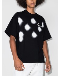 Мужская черно-белая футболка с круглым вырезом в горошек от Nike