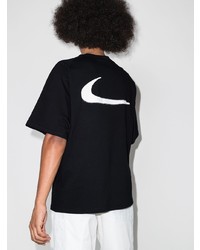 Мужская черно-белая футболка с круглым вырезом в горошек от Nike