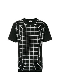 Мужская черно-белая футболка с круглым вырезом в клетку от Comme Des Garcons Homme Plus