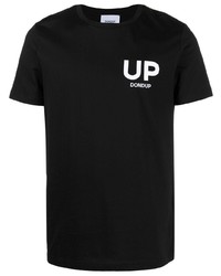 Мужская черно-белая футболка с круглым вырезом с вышивкой от Dondup