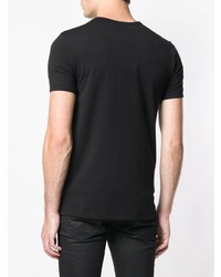 Мужская черно-белая футболка с круглым вырезом с вышивкой от Philipp Plein
