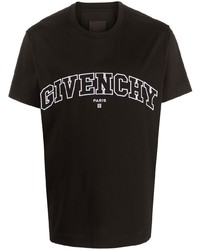 Мужская черно-белая футболка с круглым вырезом с вышивкой от Givenchy