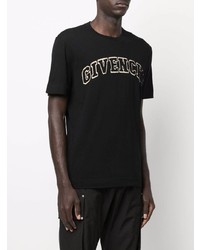 Мужская черно-белая футболка с круглым вырезом с вышивкой от Givenchy