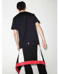Мужская черно-белая футболка с круглым вырезом с вышивкой от Givenchy