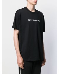 Мужская черно-белая футболка с круглым вырезом с вышивкой от Givenchy