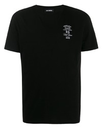 Мужская черно-белая футболка с круглым вырезом с вышивкой от Raf Simons