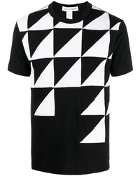 Мужская черно-белая футболка с круглым вырезом с геометрическим рисунком от Comme Des Garcons SHIRT