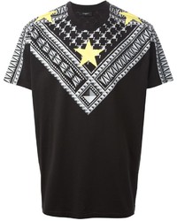 Мужская черно-белая футболка с круглым вырезом с геометрическим рисунком от Givenchy