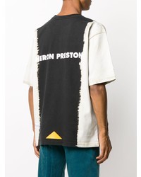 Мужская черно-белая футболка с круглым вырезом с принтом тай-дай от Heron Preston
