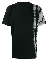 Мужская черно-белая футболка с круглым вырезом с принтом тай-дай от Marcelo Burlon County of Milan