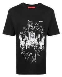 Мужская черно-белая футболка с круглым вырезом с принтом от 032c