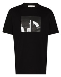 Мужская черно-белая футболка с круглым вырезом с принтом от 1017 Alyx 9Sm