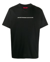 Мужская черно-белая футболка с круглым вырезом с принтом от 424
