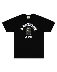 Мужская черно-белая футболка с круглым вырезом с принтом от A Bathing Ape