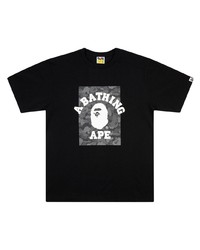 Мужская черно-белая футболка с круглым вырезом с принтом от A Bathing Ape