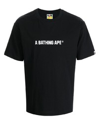 Мужская черно-белая футболка с круглым вырезом с принтом от A Bathing Ape