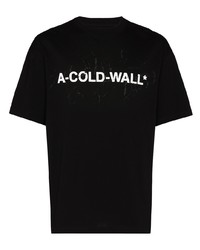 Мужская черно-белая футболка с круглым вырезом с принтом от A-Cold-Wall*