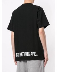 Мужская черно-белая футболка с круглым вырезом с принтом от A Bathing Ape