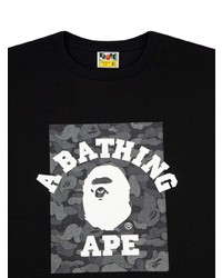 Мужская черно-белая футболка с круглым вырезом с принтом от A Bathing Ape