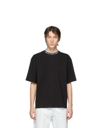 Мужская черно-белая футболка с круглым вырезом с принтом от Acne Studios