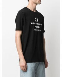 Мужская черно-белая футболка с круглым вырезом с принтом от Karl Lagerfeld