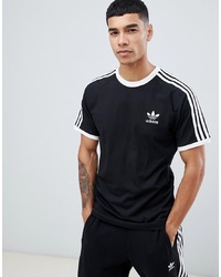 Мужская черно-белая футболка с круглым вырезом с принтом от adidas Originals