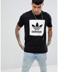 Мужская черно-белая футболка с круглым вырезом с принтом от Adidas Skateboarding