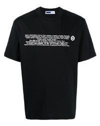 Мужская черно-белая футболка с круглым вырезом с принтом от AFFIX