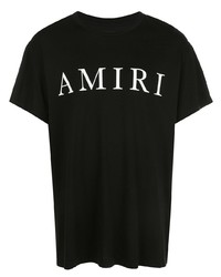Мужская черно-белая футболка с круглым вырезом с принтом от Amiri