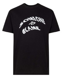 Мужская черно-белая футболка с круглым вырезом с принтом от Anti Social Social Club
