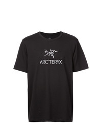 Мужская черно-белая футболка с круглым вырезом с принтом от Arc'teryx