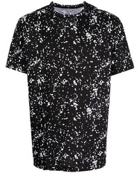 Мужская черно-белая футболка с круглым вырезом с принтом от Armani Exchange